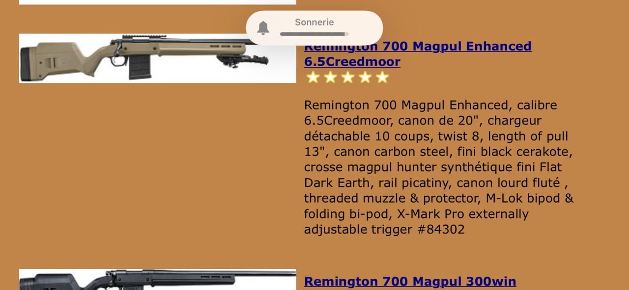 Remington 700 Magpul Enhanced 6.5 Creedmore + Lentille – Neuf