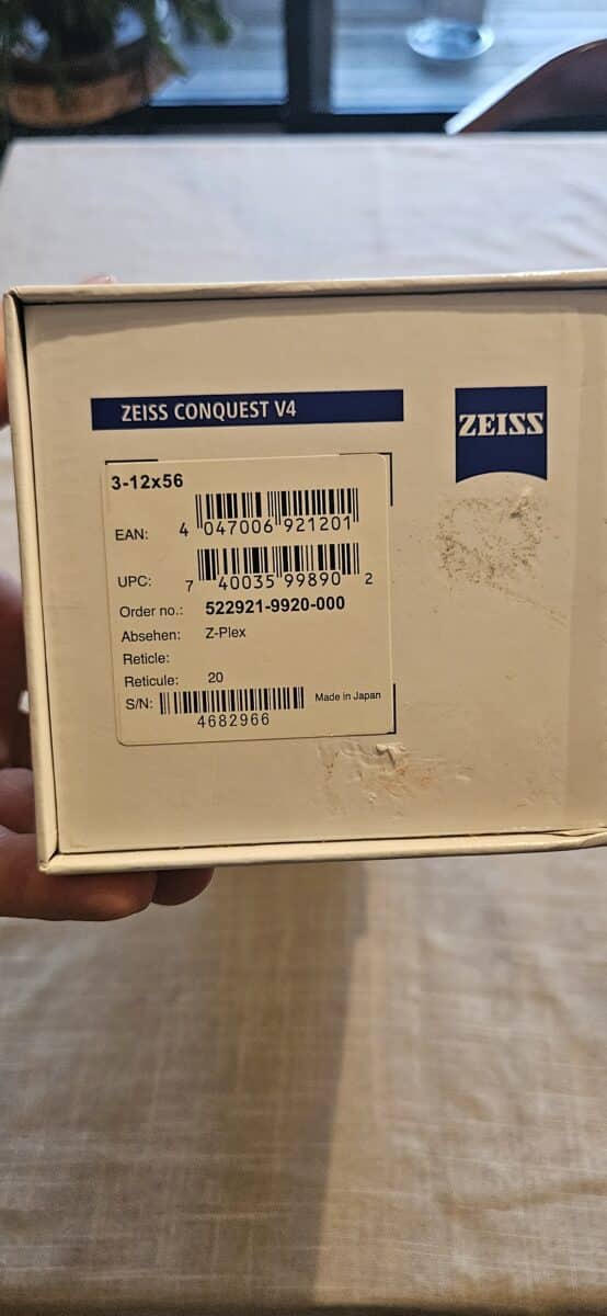 Télescope zeiss conquest v4 3-12×56 z-plex