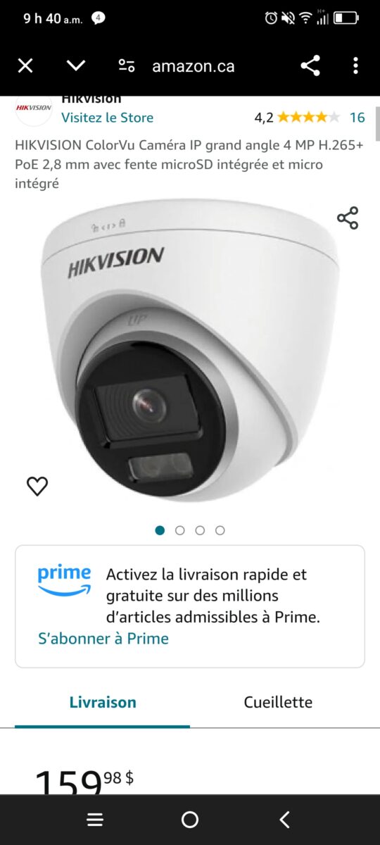 Système de caméra surveillance intérieur