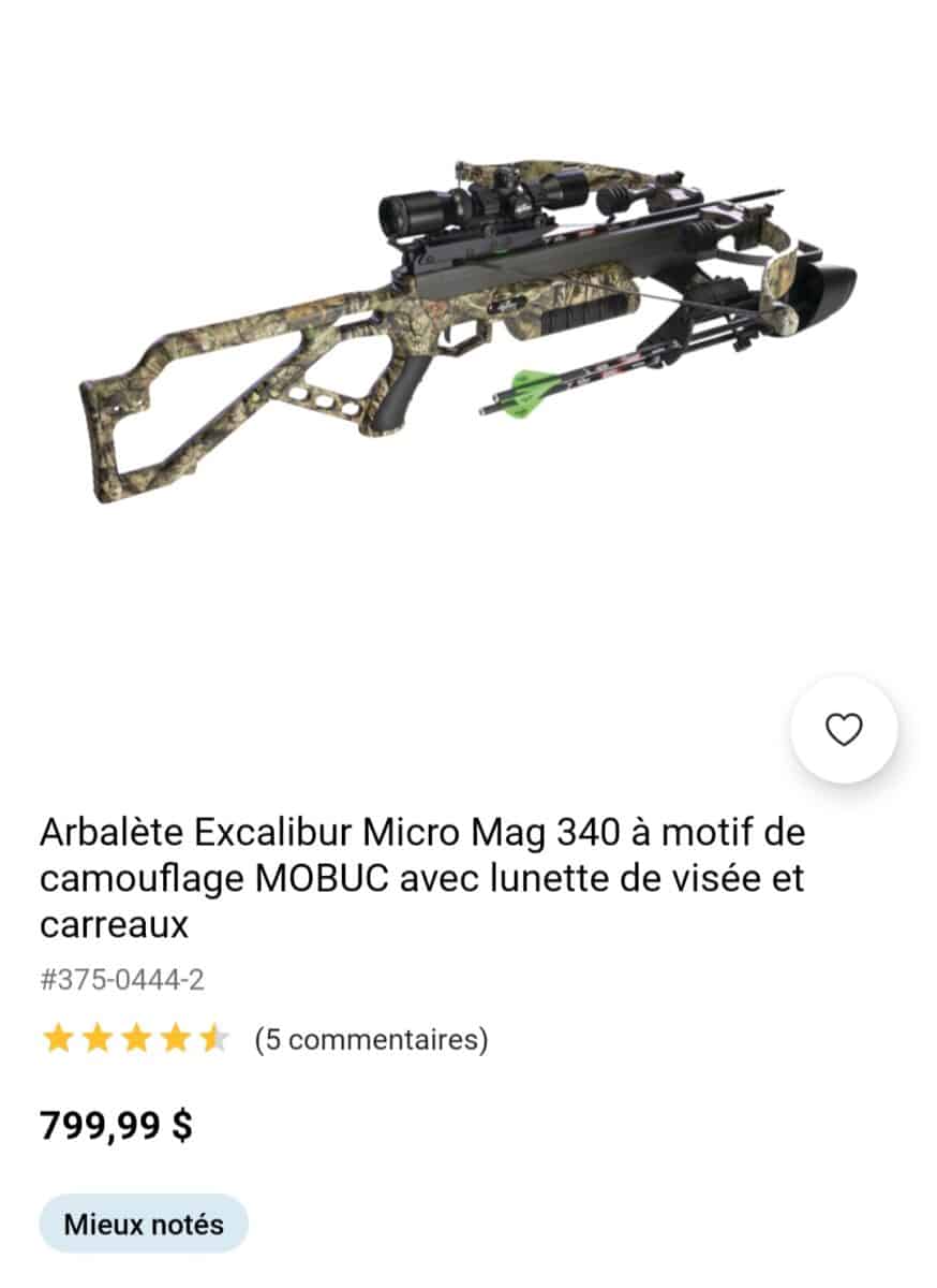 Arbalète excalibur mag340